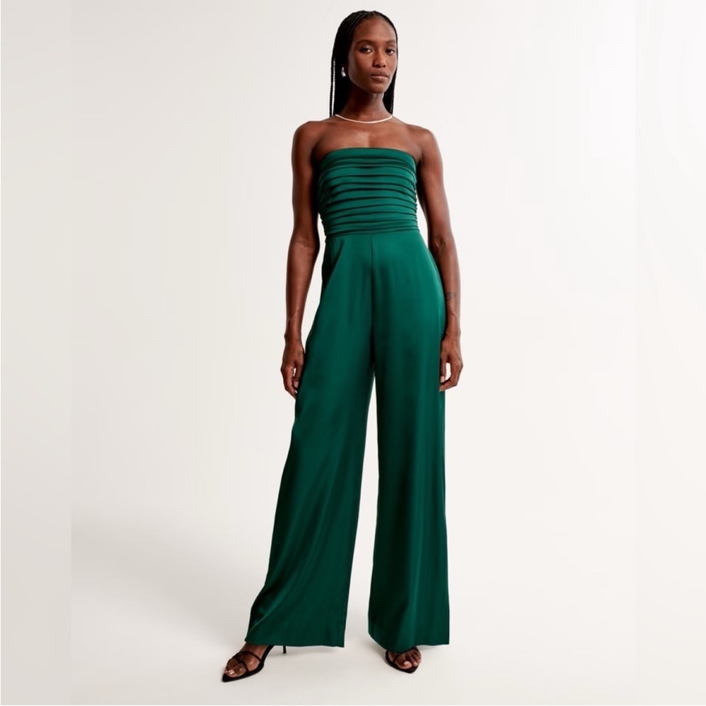 Abercrombie & Fitch Strapless Emerald Green Jumpsuit
